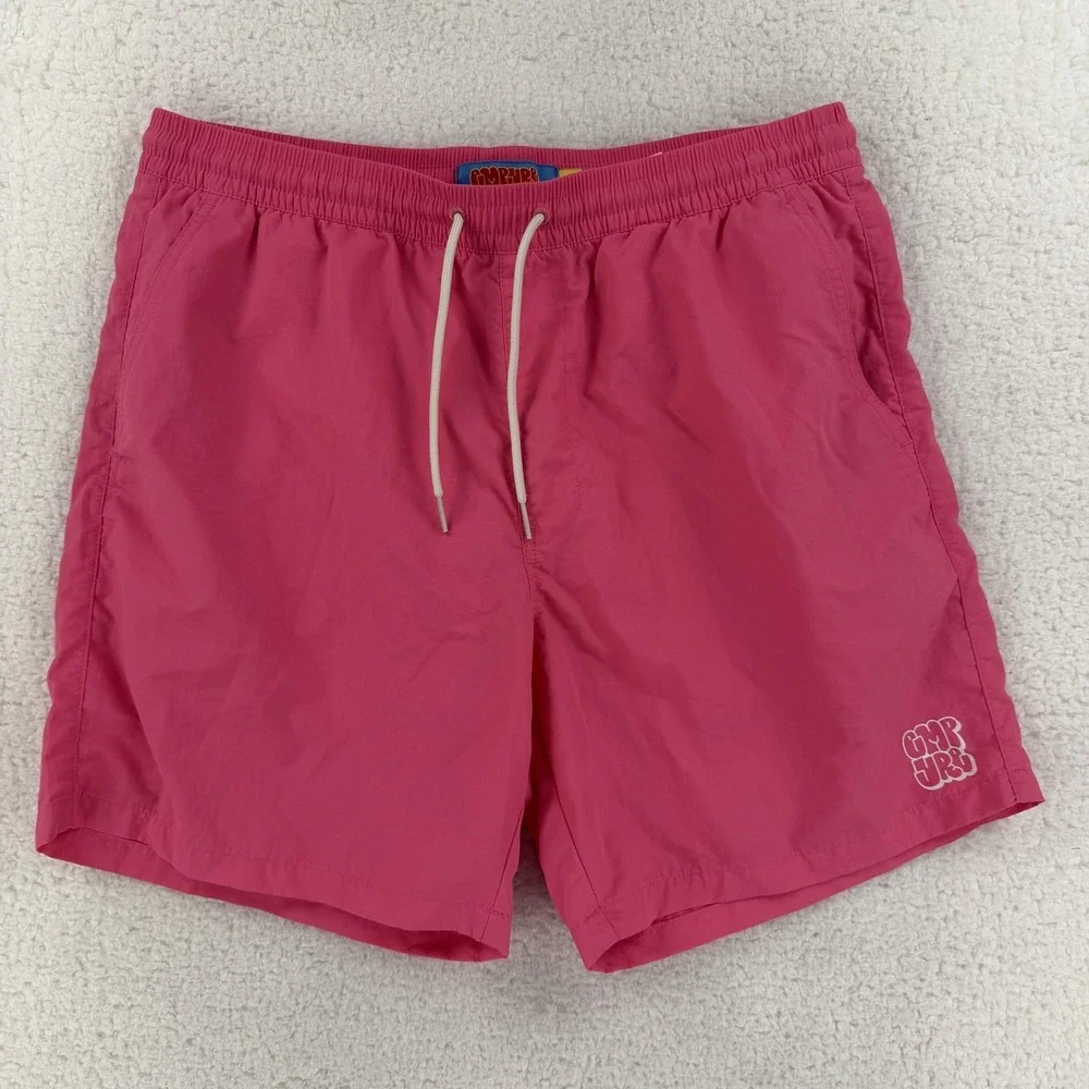 Empyre Swim Shorts‎ Mens Medium Pink Nylon Trunks Elastic Waist Quick Dry Beach